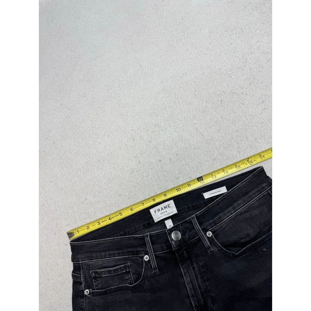 Frame Denim Jeans Mens 32x32 Gray Charcoal L'Homme Slim Tapered Stretch